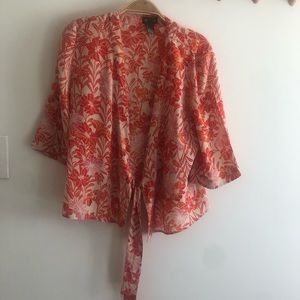 Anthropology silk Japanese top